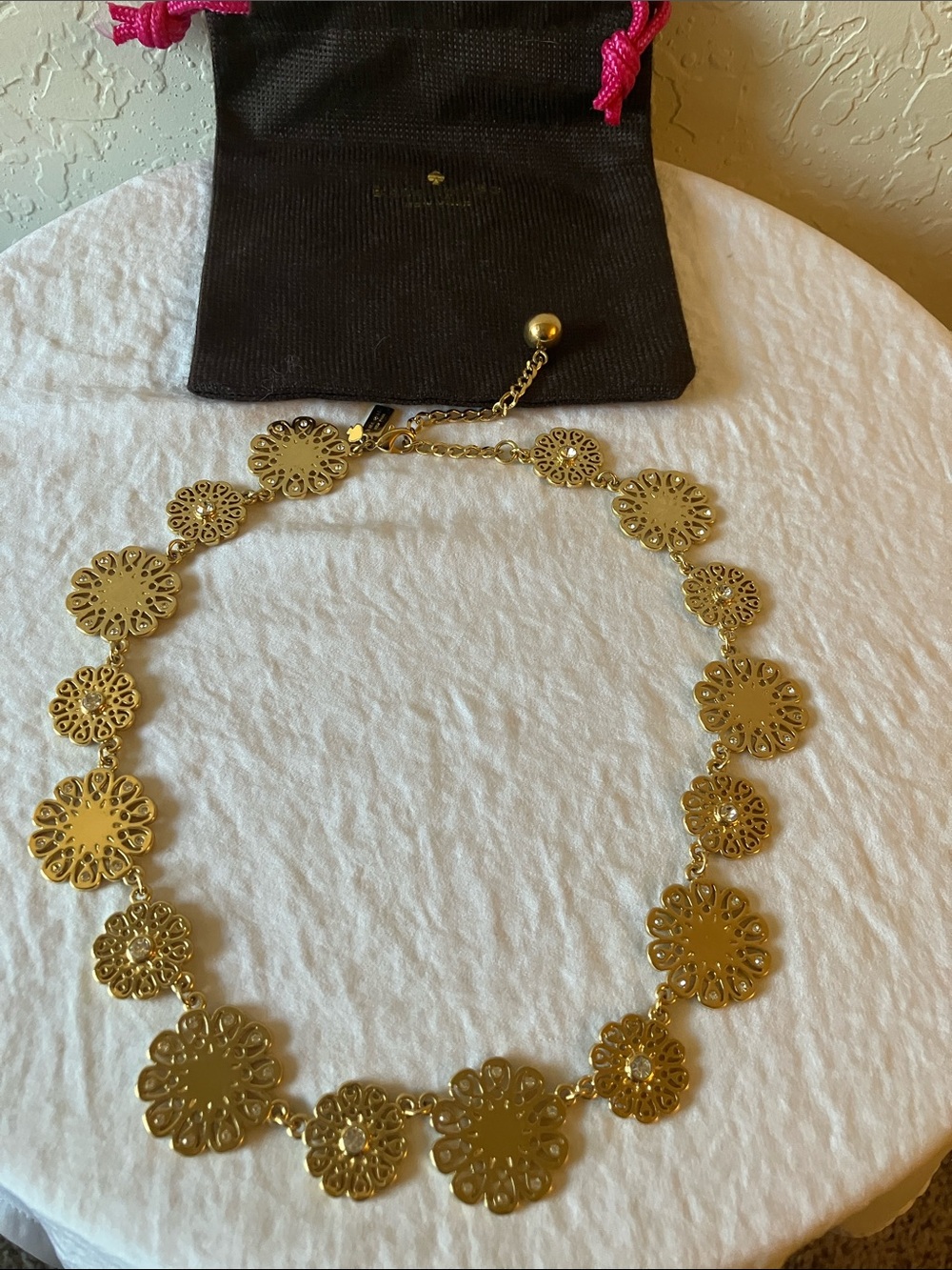 Kate Spade: Gold Tone “Oops-a-Daisy” (Snowflake) Statement Collar Necklace